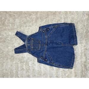 baby GAP classic medium wash denim short overalls Size 6-12M